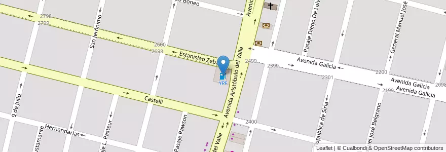 Mapa de ubicacion de YPF en 阿根廷, Santa Fe, Departamento La Capital, Santa Fe Capital, Santa Fe.