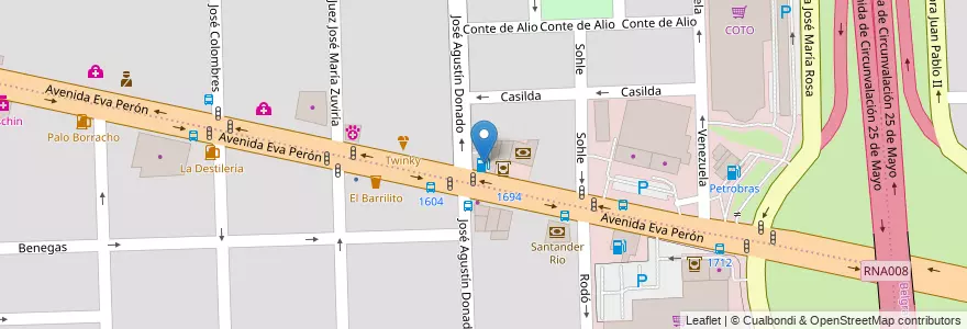 Mapa de ubicacion de YPF en Argentina, Santa Fe, Departamento Rosario, Municipio De Rosario, Rosário.