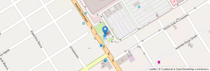 Mapa de ubicacion de YPF en Arjantin, Buenos Aires, Partido De Quilmes, Quilmes.