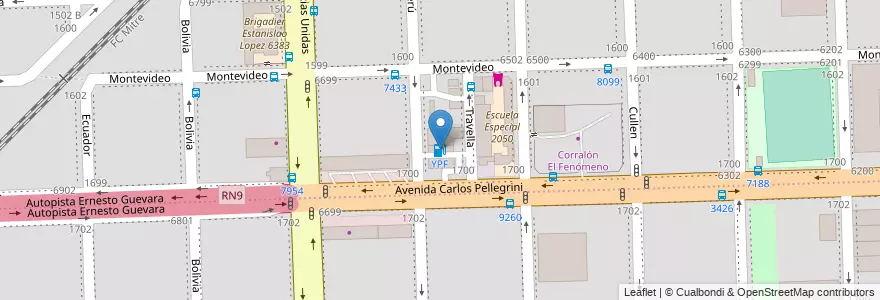 Mapa de ubicacion de YPF en Arjantin, Santa Fe, Departamento Rosario, Municipio De Rosario, Rosario.