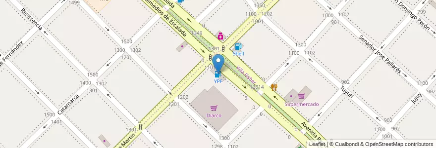 Mapa de ubicacion de YPF en آرژانتین, استان بوئنوس آیرس, Partido De Lanús, Lanús Oeste.