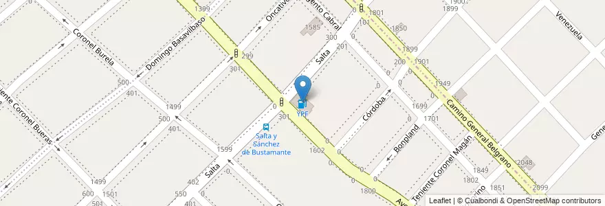 Mapa de ubicacion de YPF en Arjantin, Buenos Aires, Partido De Lanús, Gerli.