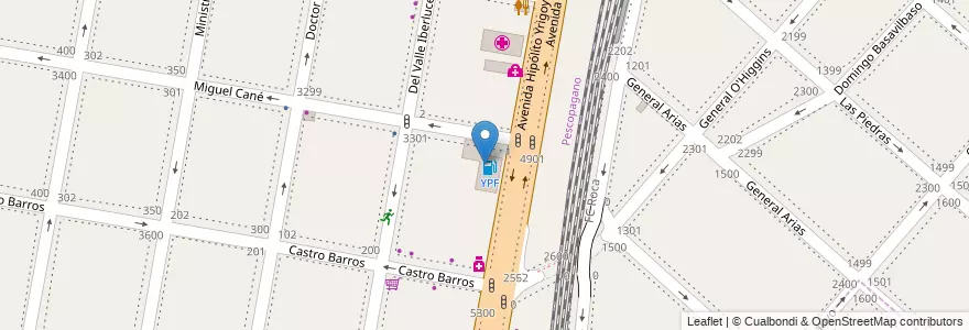 Mapa de ubicacion de YPF en Arjantin, Buenos Aires, Partido De Lanús, Lanús Oeste.