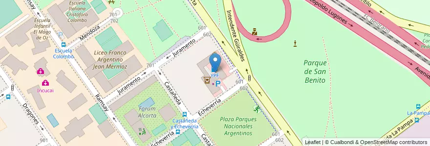 Mapa de ubicacion de YPF, Belgrano en Argentina, Ciudad Autónoma De Buenos Aires, Buenos Aires, Comuna 13.