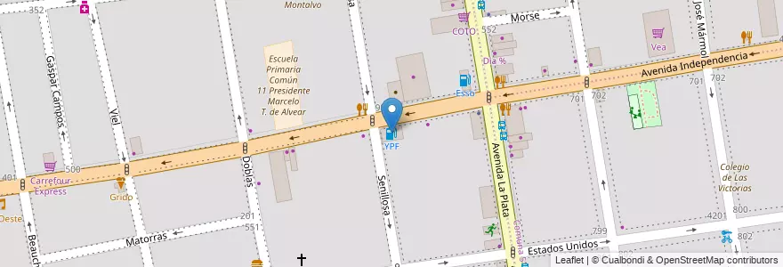 Mapa de ubicacion de YPF, Caballito en アルゼンチン, Ciudad Autónoma De Buenos Aires, ブエノスアイレス, Comuna 6.