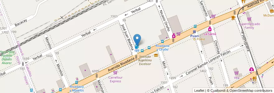 Mapa de ubicacion de YPF, Caballito en Argentine, Ciudad Autónoma De Buenos Aires, Comuna 7, Buenos Aires, Comuna 6.