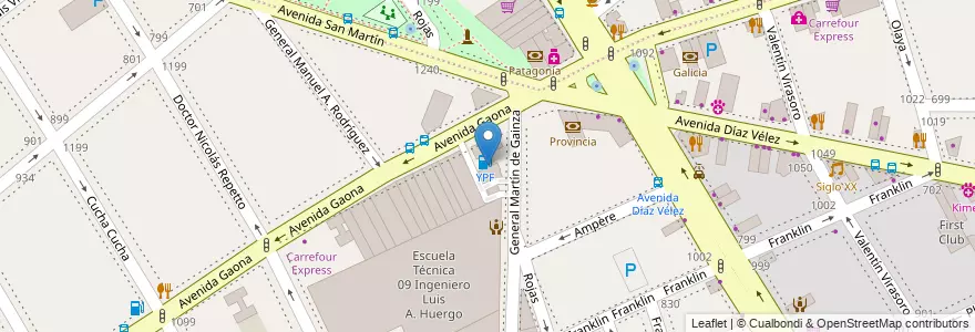 Mapa de ubicacion de YPF, Caballito en Argentine, Ciudad Autónoma De Buenos Aires, Buenos Aires, Comuna 6.