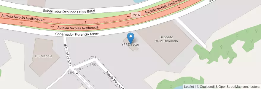 Mapa de ubicacion de YPF Directo en Argentina, Chaco, Departamento San Fernando, Resistencia, Resistencia.