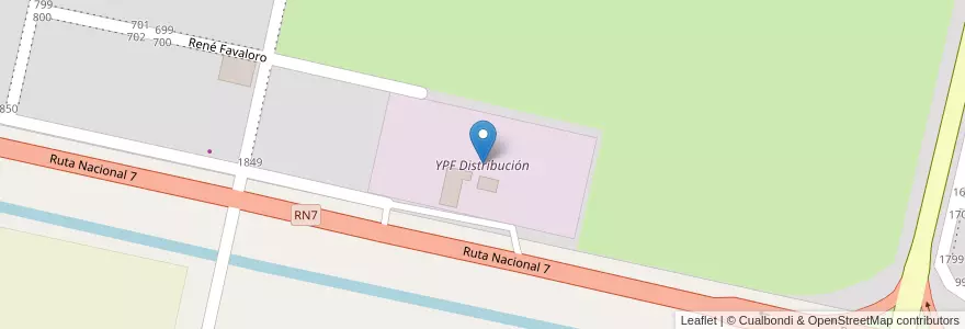 Mapa de ubicacion de YPF Distribución en Arjantin, Santa Fe, Departamento General López, Municipio De Rufino.