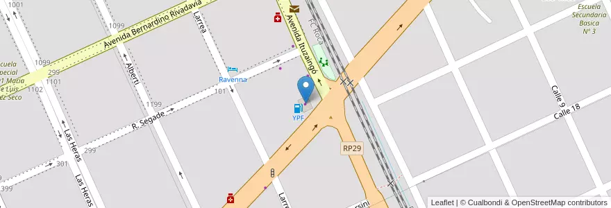 Mapa de ubicacion de YPF Full en Arjantin, Buenos Aires, Brandsen.