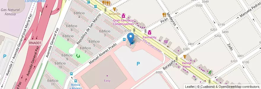 Mapa de ubicacion de YPF Full, Villa Pueyrredon en Arjantin, Ciudad Autónoma De Buenos Aires, Comuna 12, Buenos Aires.