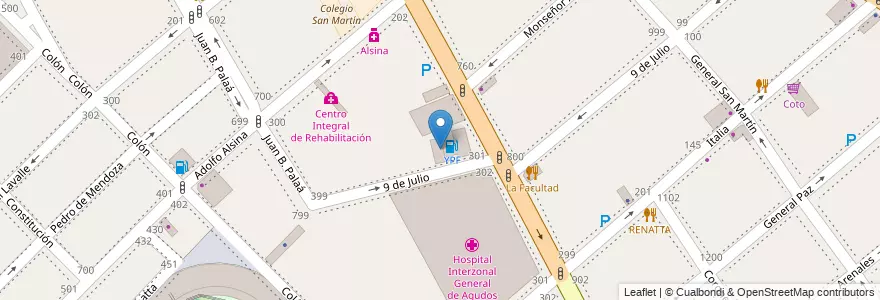 Mapa de ubicacion de YPF Full en 아르헨티나, 부에노스아이레스주, Partido De Avellaneda, Avellaneda.