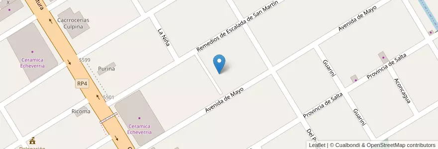 Mapa de ubicacion de YPF Gas en Arjantin, Buenos Aires, Partido De Esteban Echeverría, 9 De Abril.