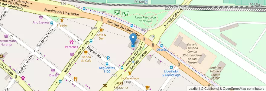 Mapa de ubicacion de YPF, Palermo en Arjantin, Ciudad Autónoma De Buenos Aires, Buenos Aires, Comuna 14.