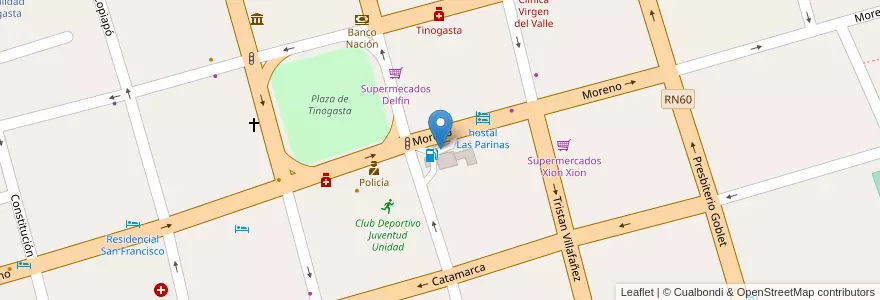 Mapa de ubicacion de YPF S.A en الأرجنتين, Catamarca, Departamento Tinogasta, Municipio De Tinogasta, Tinogasta.