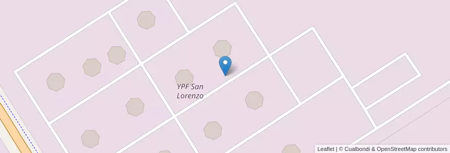 Mapa de ubicacion de YPF San Lorenzo en 阿根廷, Santa Fe, Departamento San Lorenzo.