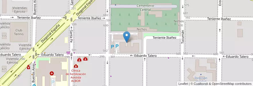 Mapa de ubicacion de YPF - Sede Talero en Arjantin, Şili, Neuquén, Departamento Confluencia, Municipio De Neuquén, Neuquén.