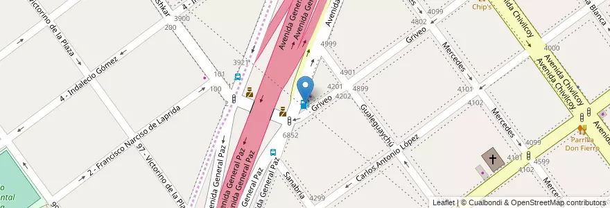 Mapa de ubicacion de YPF, Villa Devoto en Arjantin, Buenos Aires, Comuna 11.