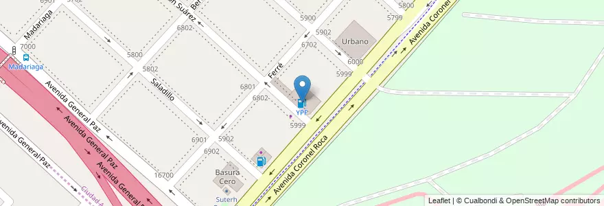 Mapa de ubicacion de YPF, Villa Riachuelo en アルゼンチン, Ciudad Autónoma De Buenos Aires, ブエノスアイレス, Comuna 8.
