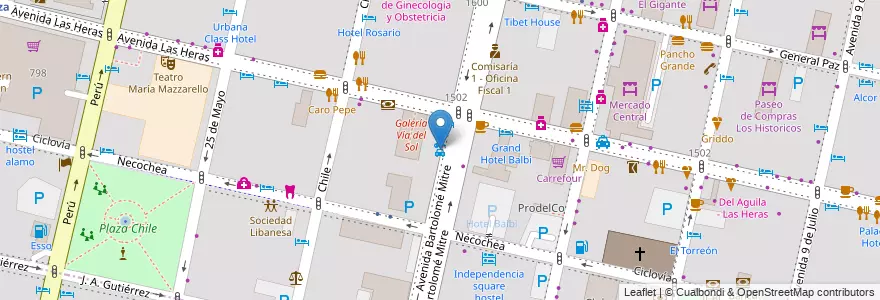 Mapa de ubicacion de Yuma en Arjantin, Şili, Mendoza, Departamento Capital, Ciudad De Mendoza.