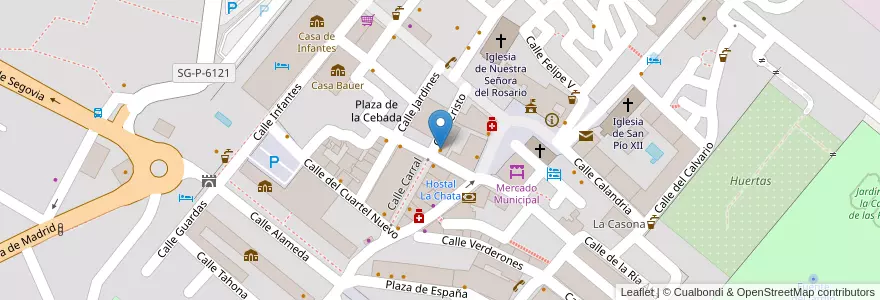 Mapa de ubicacion de Zaca en スペイン, カスティーリャ・イ・レオン州, Segovia, Real Sitio De San Ildefonso.