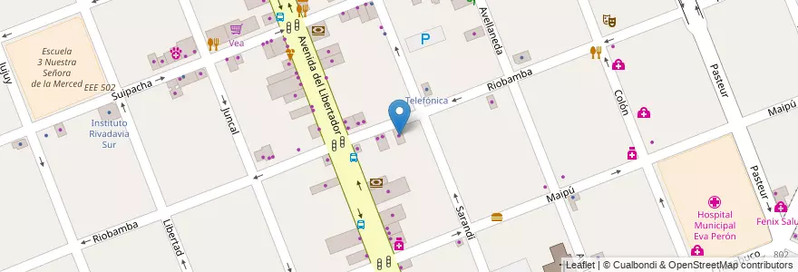 Mapa de ubicacion de Zanella en Arjantin, Buenos Aires, Partido De Merlo, Merlo.