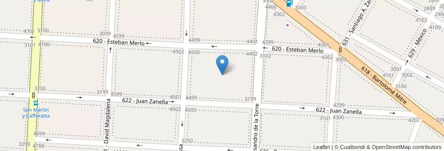 Mapa de ubicacion de Zanella Hnos. en アルゼンチン, ブエノスアイレス州, Partido De Tres De Febrero, Caseros.
