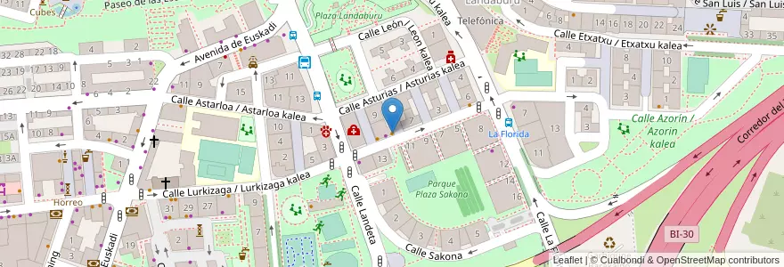 Mapa de ubicacion de Zara en España, Euskadi, Bizkaia, Bilboaldea, Barakaldo.