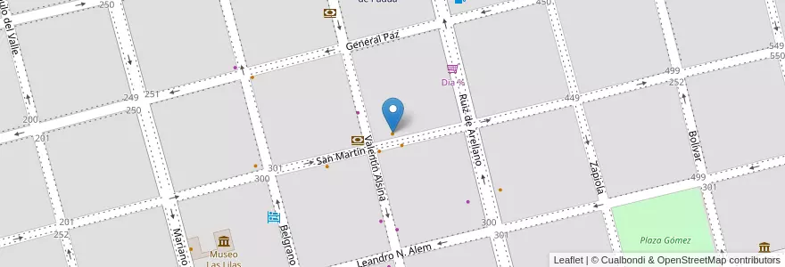 Mapa de ubicacion de Zarza en Arjantin, Buenos Aires, Partido De San Antonio De Areco, San Antonio De Areco.