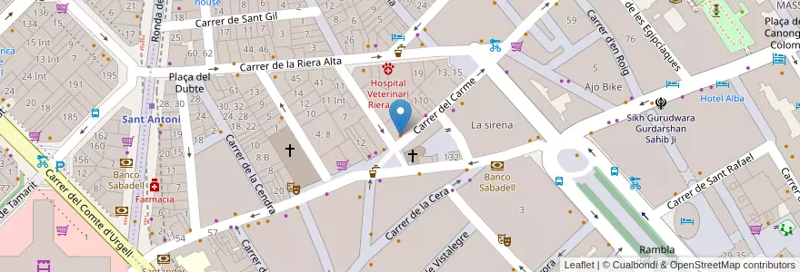 Mapa de ubicacion de Zelig en Испания, Каталония, Барселона, Барселонес, Барселона.