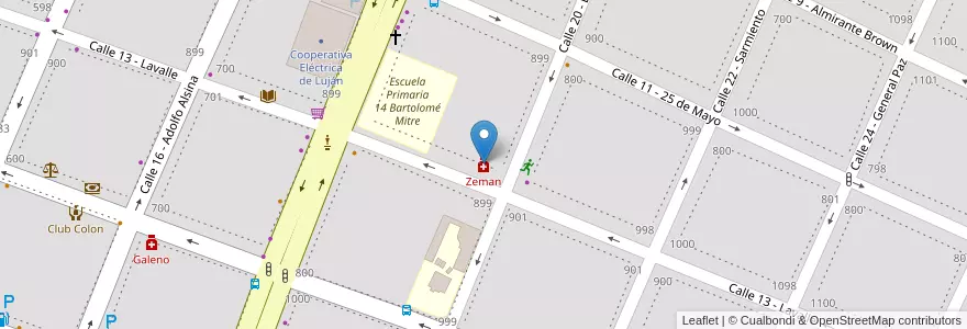 Mapa de ubicacion de Zeman en Arjantin, Buenos Aires, Partido De Luján.
