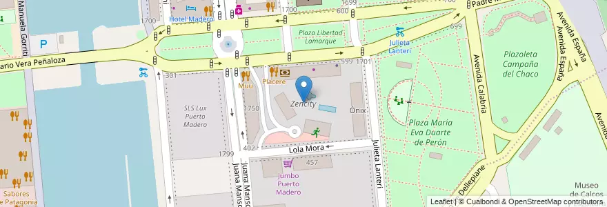 Mapa de ubicacion de Zencity, Puerto Madero en آرژانتین, Ciudad Autónoma De Buenos Aires, Comuna 1, Buenos Aires.