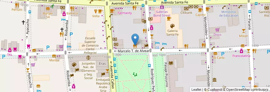 Mapa de ubicacion de Zensató, Recoleta en Argentinië, Ciudad Autónoma De Buenos Aires, Comuna 2, Buenos Aires.