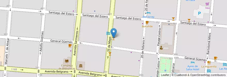 Mapa de ubicacion de Zeppelin Rockeria Resto Bar en 阿根廷, Salta, Capital, Municipio De Salta, Salta.
