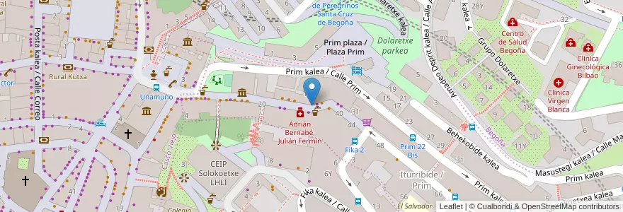 Mapa de ubicacion de Zerua Rock Bar en İspanya, Bask Bölgesi, Bizkaia, Bilboaldea, Bilbao.