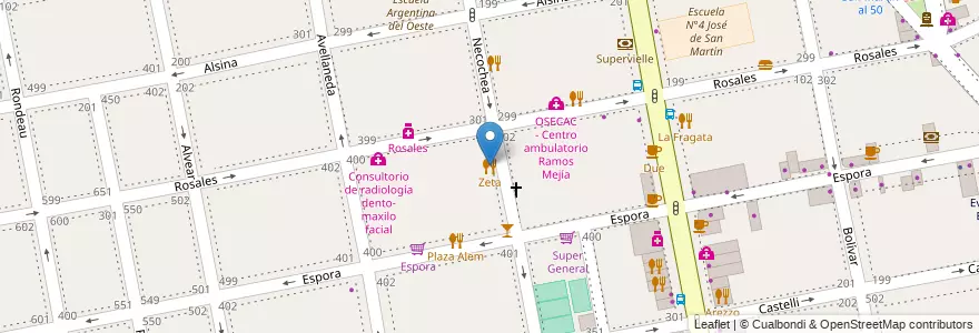 Mapa de ubicacion de Zeta en Arjantin, Buenos Aires, Partido De La Matanza, Ramos Mejía.