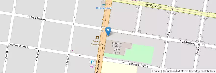 Mapa de ubicacion de Zeus en الأرجنتين, ريو نيغرو, General Roca, Departamento General Roca, General Roca.
