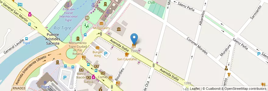 Mapa de ubicacion de Zi Teresa en Arjantin, Buenos Aires, Partido De Tigre, Tigre.