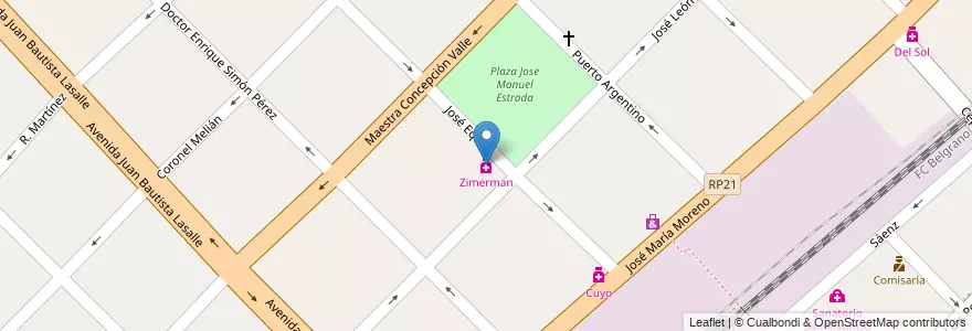 Mapa de ubicacion de Zimerman en Argentinië, Buenos Aires, Partido De La Matanza, González Catán.