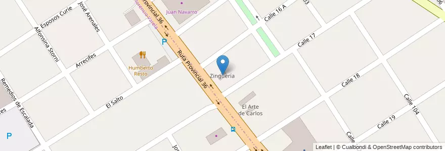Mapa de ubicacion de Zinguería en Argentina, Buenos Aires, Partido De Florencio Varela, Florencio Varela.