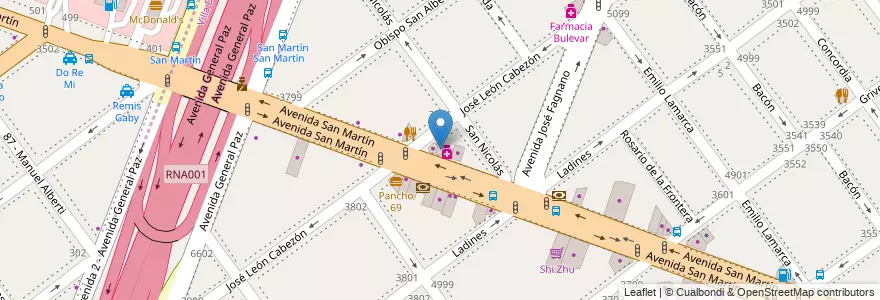 Mapa de ubicacion de Zingueria Campanas, Villa Devoto en アルゼンチン, ブエノスアイレス州, Comuna 11.