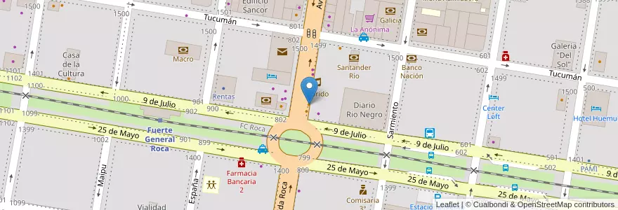 Mapa de ubicacion de Zoilo en Arjantin, Río Negro, General Roca, Departamento General Roca, General Roca.