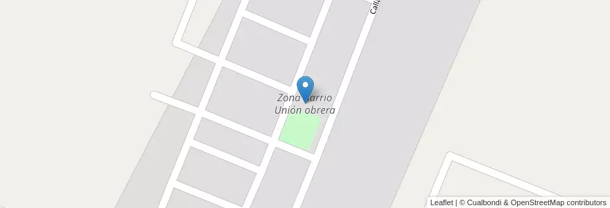Mapa de ubicacion de Zona Barrio Unión obrera en アルゼンチン, チリ, メンドーサ州, Distrito Ciudad De San Rafael, Departamento San Rafael.