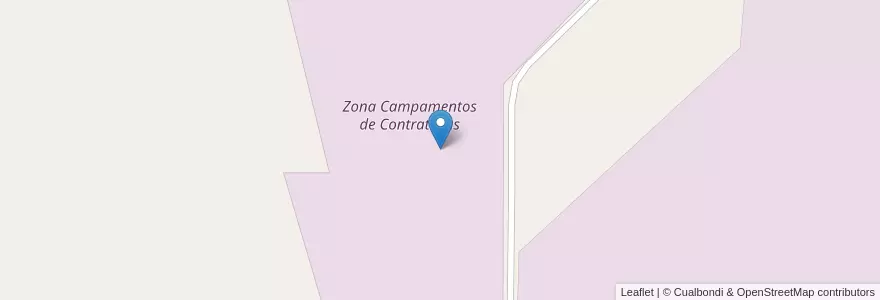 Mapa de ubicacion de Zona Campamentos de Contratistas en Arjantin, Şili, Neuquén, Departamento Pehuenches.