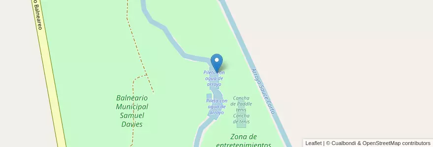Mapa de ubicacion de Zona de entretenimientos en アルゼンチン, ブエノスアイレス州, Partido De Coronel Suárez.