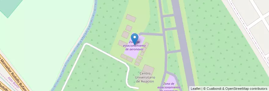 Mapa de ubicacion de Zona de estacionamiento de aeronaves en アルゼンチン, ブエノスアイレス州, Partido De Esteban Echeverría, 9 De Abril.