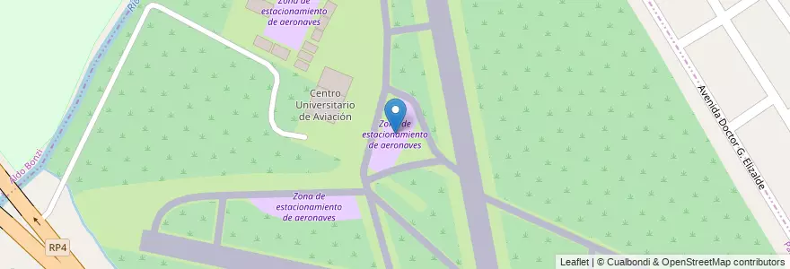 Mapa de ubicacion de Zona de estacionamiento de aeronaves en الأرجنتين, بوينس آيرس, Partido De Esteban Echeverría, 9 De Abril.
