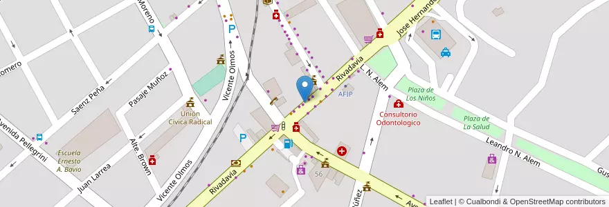Mapa de ubicacion de Zona de Estacionamiento Medido en 阿根廷, Córdoba, Departamento Cruz Del Eje, Municipio De Cruz Del Eje, Pedanía Cruz Del Eje, Cruz Del Eje.