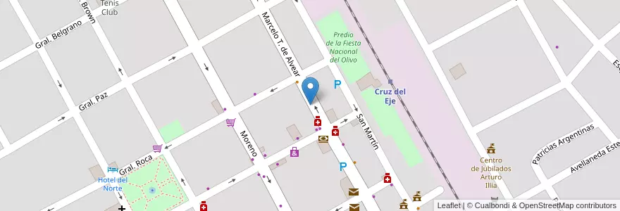 Mapa de ubicacion de Zona de Estacionamiento Medido en آرژانتین, Córdoba, Departamento Cruz Del Eje, Municipio De Cruz Del Eje, Pedanía Cruz Del Eje, Cruz Del Eje.