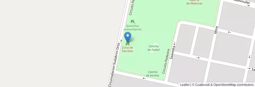 Mapa de ubicacion de Zona de Parrillas en الأرجنتين, سانتا في, Departamento Las Colonias, San Carlos Centro, San Carlos Centro.